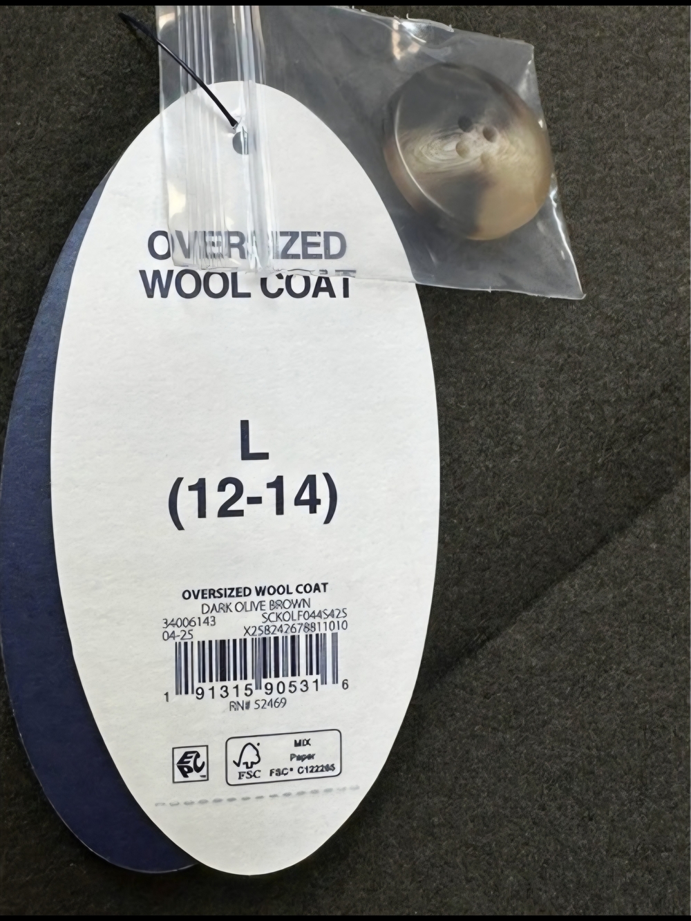 Scoop Olive Wool Coat - Picture 8 of 13